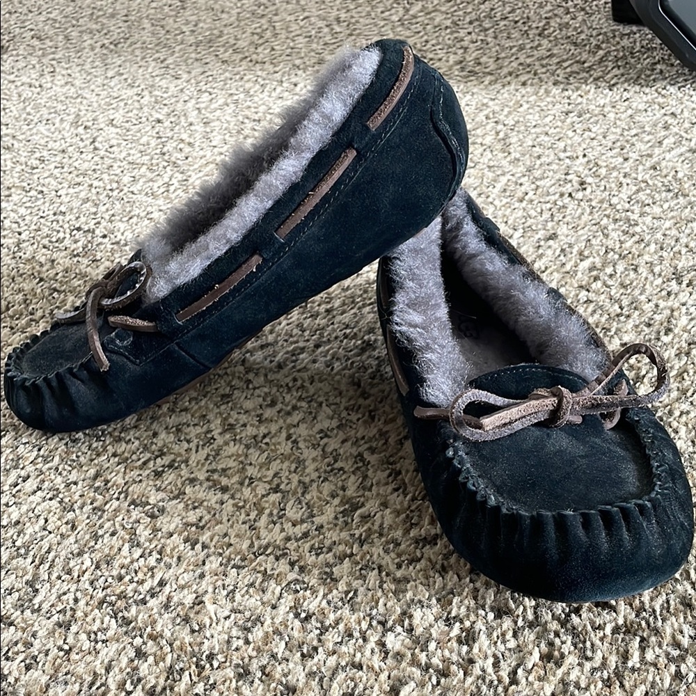 UGG Women's Black Moccasin Slippers - Picture 2 of 4